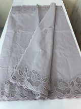 Mul chanderi saree with applique borders MSH111- DuskyLavender