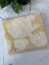 Semi organza saree with appliqué work - MSH906- Beige