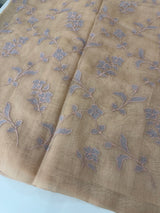 Tissue chanderi saree with applique work MSH699 - Peach