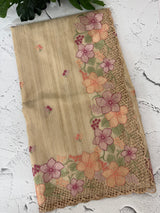 Kota Silk Cutwork saree MST113(2)- Beige