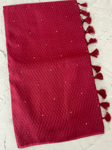 Crepe chiffon saree MSH216 BerryRed