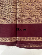 Semi silk saree with checks zari weaving  MS81543: BottleGreen to Wine