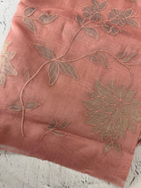 Tissue chanderi saree with applique work MSH699 - Peach