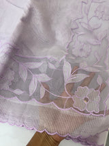 Moonga checks saree with Net Applique borders  MSH159 Lavender