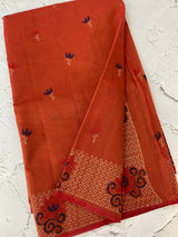Netkota embriodery saree MS1456 Orange