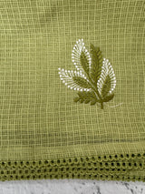 Kota  checks saree with embroidery - MS7679 DustyGreen