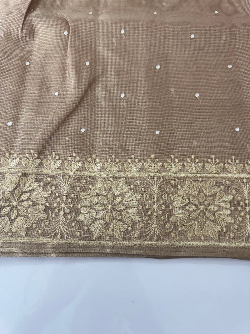 Tissue silk saree with Chikankari embroidery MTTS97(2)