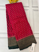 Banarasi viscose Georgette saree MKGS611- DeepPink to Green
