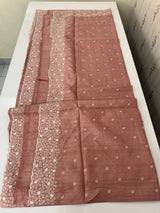 Semi tussar saree with embroidery MST121 Peach