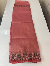 Crush Organza cutwork & embroidery saree MS7544- Peach