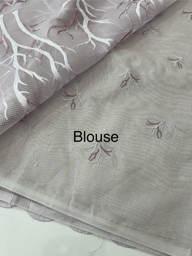 Kota silk embroidery saree  MSH125- Lavender