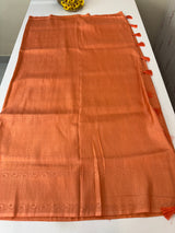 Brocade soft silk saree in copper zari weaving  MS6771