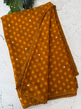 Chiffon Brasso saree with foil mirror work - MS7621