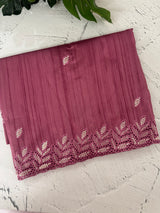 Blended tussar saree with cutwork - MSHK690 BerryPink
