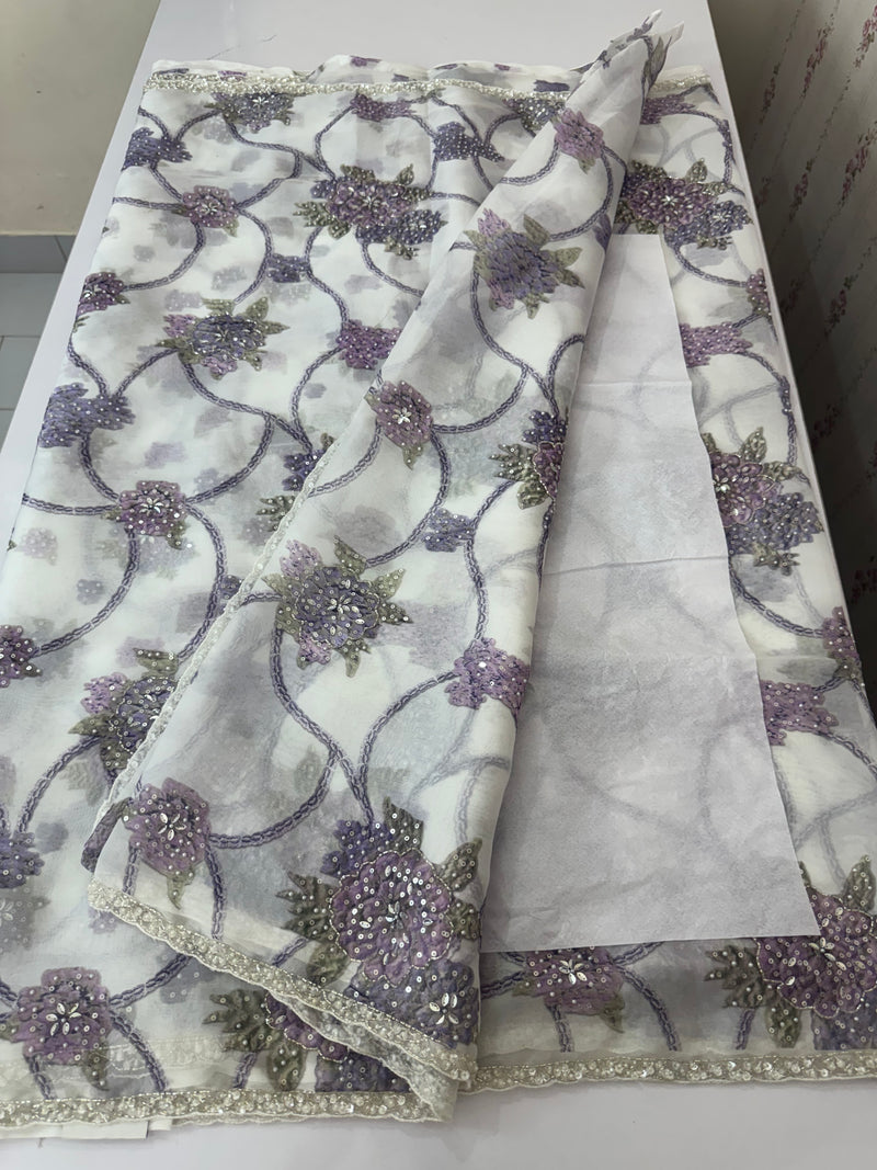 Handworked chiffon Organza saree MCS4534