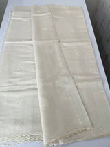 Satin Malai chanderi saree with appliqué work MSM833 Offwhite