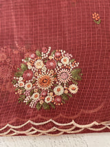 Kota checks saree with embroidery MS7645