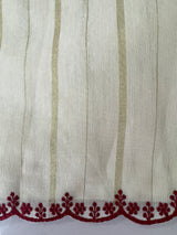 Mul chanderi cotton saree with scalloped borders - MNM131 Maroon