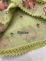 Soft kota silk saree with embroidery MSS678 PistaGreen