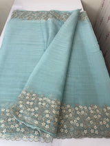Crush tissue Organza saree with embroidery work MS14791 -PastelBlue