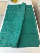 Soft kota silk saree with embriodery MS14809- BluishGreen