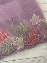 Handworked glass organza saree with applique work- MSHW227- Lavender