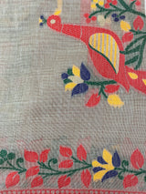 Jamdani silk Cotton Saree with peacock motifs  MSJ788 (4)