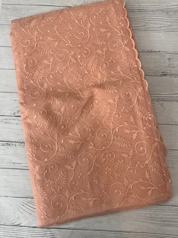 NetKota thread work saree MSH106 - Pastel Peach