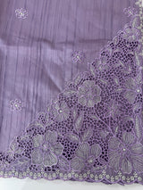 Cutwork Semi tussar saree MTSS674 Lavender