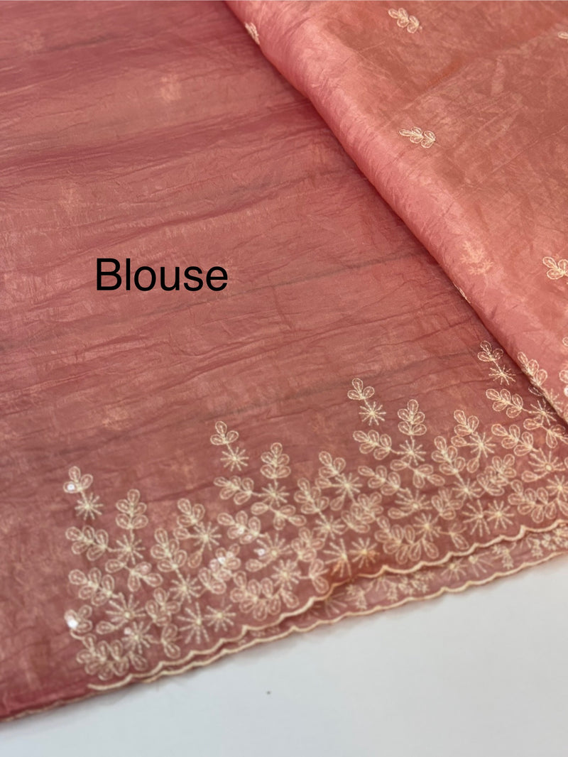 Crush Organza embroidery saree MS9740