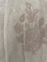 Tissue linen saree with applique work MLS350
