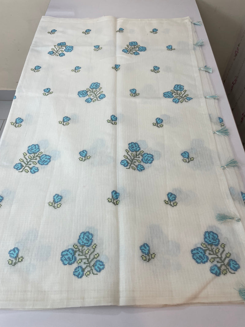 Silky kota embroidery saree MSK654