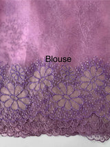 Semi Soft Organza saree with thread work and applique borders - MCW666 Lavender