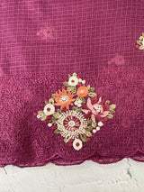 Silky kota saree with embriodery MS9087