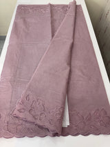 Moonga checks saree with Applique work borders  MSH149 (2)- Dusky Lavender