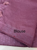 Blended tussar saree with thread work MTS9078 - Mauve