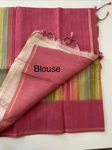 Multi color Semi soft silk saree with borders MSS590
