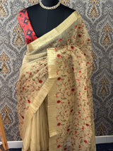 Tissue silk saree with embriodery MTTS89