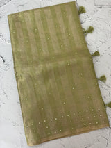 Tissue silk saree with foil work MSH214
