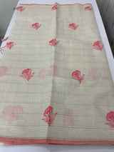 Mul chanderi saree with embriodery & zari lines MSH4006