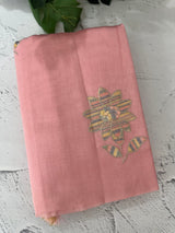 Tussar finish soft silk saree with thread embroidery MTS568 PeachPink