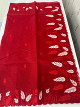 Kota Moonga checks Applique work saree  MSH141(4)- Red