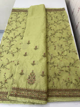 Soft kota silk saree with embroidery MS16429- PistaGreen