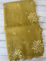 Crush Organza saree MSK5463- DuskyYellow