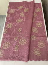Blended tussar saree with applique work MTSS459