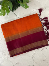 Semi Jute silk sarees with contrast pallu & blouse MJL392