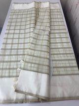 Semi organza saree with zari checks - MOS174