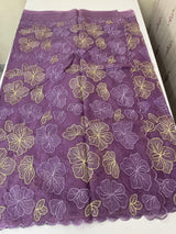 Soft Organza saree with thread work - MSH910 Purple