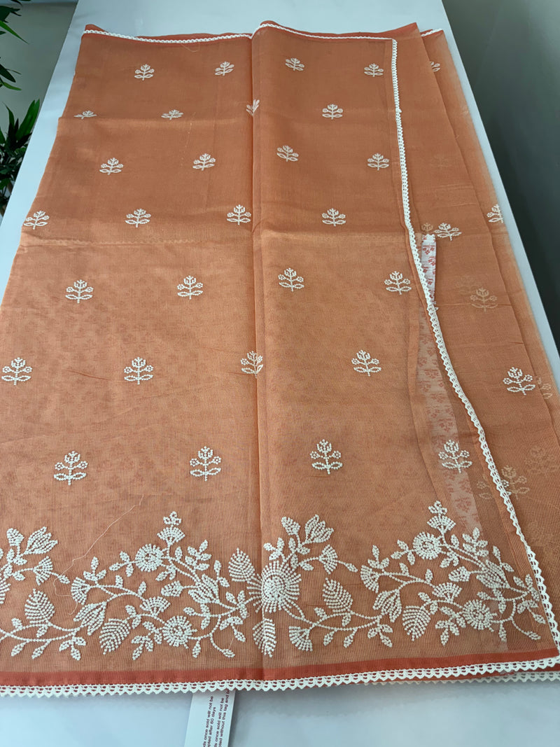 Kota Supernet embroidery saree SRENNEY