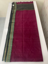 Jute tussar silk saree with contrast borders MJL655